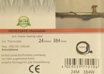 Kabel grzewczy przewód grzejny 24m z termostatem NIEBIESKI GOBEL