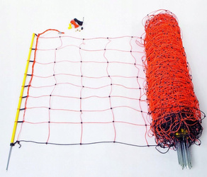 Siatka elektryczna dla owiec 50m 90cm, pomarańczowa pojedyńczy szpic